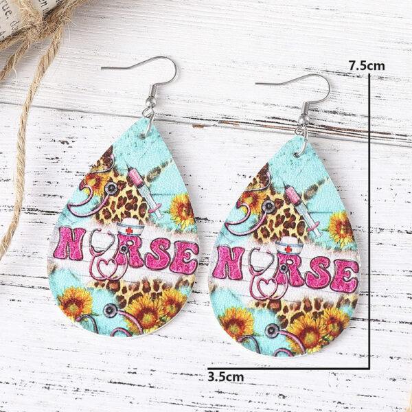 O1CN01xYuTkE1ZzQHXzlfAN_2214986983265-0-cib Wholesale Nurse's Day western style leopard print sunflower leather pendant earrings