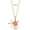Wholesale Pink stone gold arrow studded diamond necklace