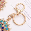 Wholesale Peacock Opening Screen with Water Diamond Metal Keychain