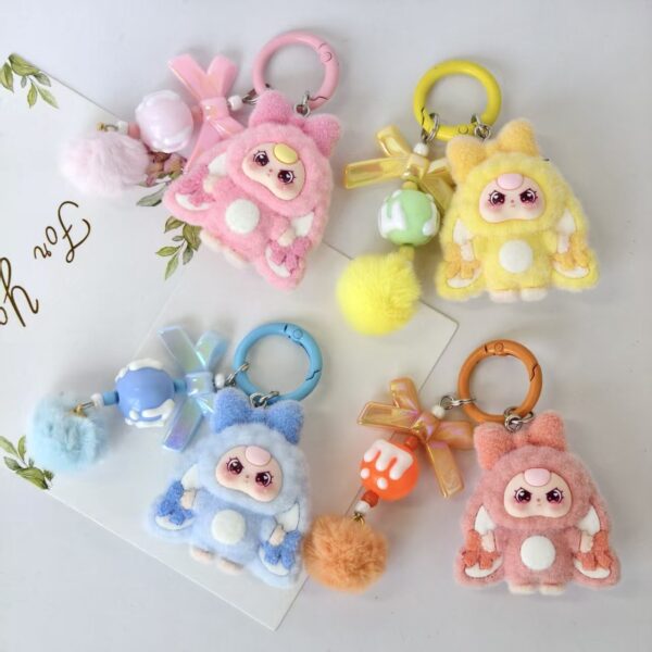 O1CN01xdVIC01qBMPwMiZNP_2219486535457-0-cib Wholesale Cross-border 3D flocked DIY jewelry accessories for three-year-olds, cartoon cute grain keychains, bag charms, trendy toy pendants