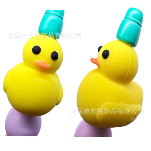 Wholesale 10pcs DIY Cartoon 3D Cute Blue Chick Silicone Beads