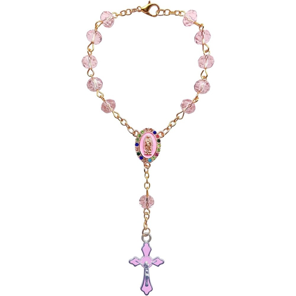 Wholesale Baptismal rose rosary communion finger chain
