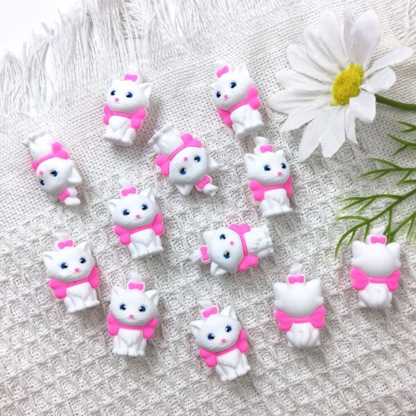 O1CN01xg6XDj2FO3hJUogJ7_2216349148869-0-cib Wholesale 10pcs 3D Three-dimensional Silicone Cute Pink Kitten Cartoon Beads