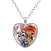 Wholesale Cartoon Fox Cute Rabbit Time Gem Heart Necklace OLY Exclusive