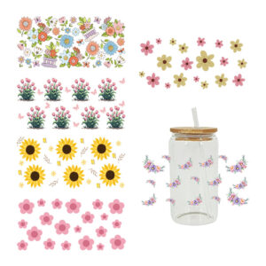 Wholesale UV Transfer Paste Glass Crystal Label Crystal Paste Cross-border Special Paste for 16oz Glass Cup 23cmX11cm