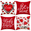 Wholesale Heart-Shaped Printed Pillow Cover Valentine's Day Linen Printed Cover