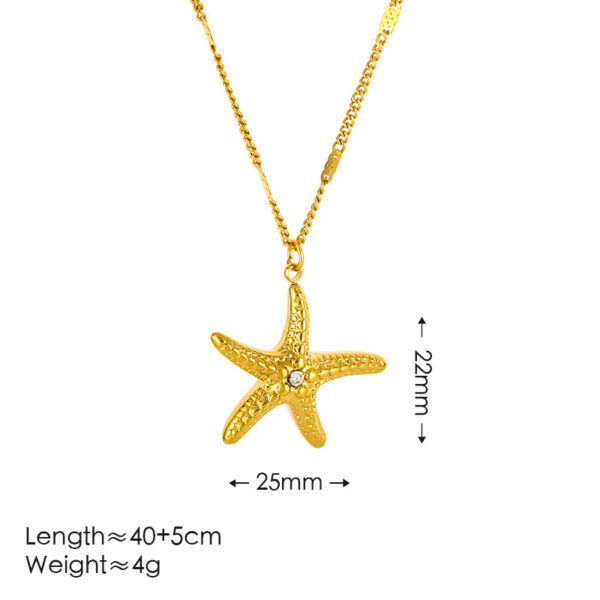 O1CN01xhuVEP1BunLS6yWuI_2213931980006-0-cib Wholesale Summer Little Starfish Diamond-Studded Necklace and Earrings Stainless Steel Jewelry Set