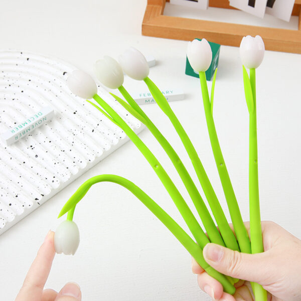 Wholesale Tulip Print Photochromic Ballpoint Pens, UV Light Activated Color Changing Writing Pens for Stationery Gift