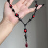 Wholesale Dark Gothic Style Halloween Red Zircon Necklace