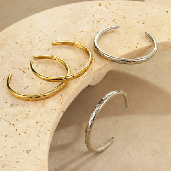 Wholesale Diamond-Encrusted Titanium Steel Bracelet Five-Pointed Star Hand Jewelry