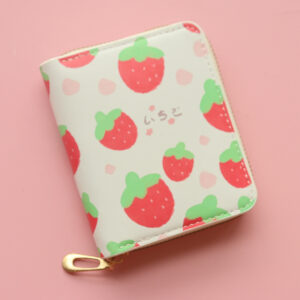 Solid Strawberry, Short Zip Wallet