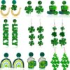 Wholesale St. Patrick's Lucky Clover Green Acrylic Earrings