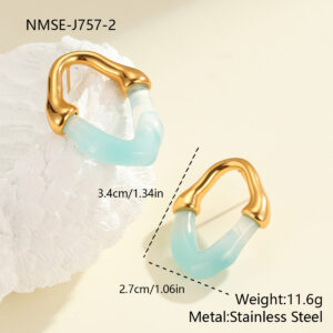 NMSE-J757-2 Blue Earrings / 18K