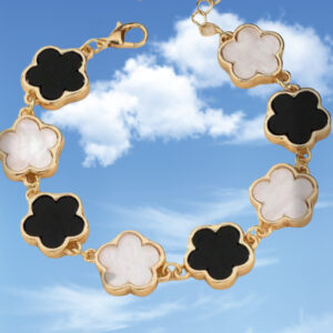 Black and white 8 flowers