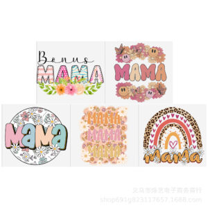 Mother's Day Series Transparent Crystal Water Cup Waterproof Sticker suit (5 Pieces/Set)-10