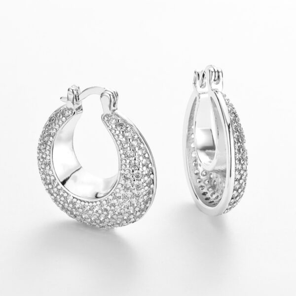 Wholesale Micro-paved zircon earrings, full diamond design, elegant and vintage.
