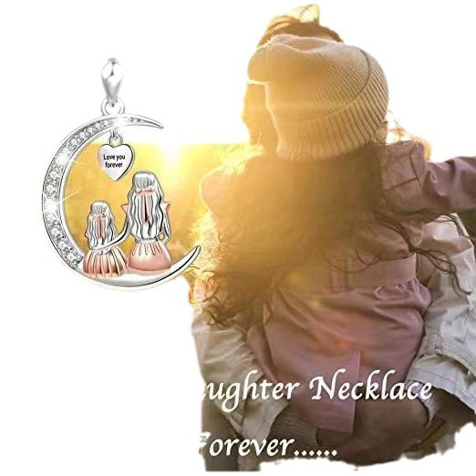 O1CN01xpbAwV1LOPZdv95D2_2211005661289-0-cib Wholesale moon mother and daughter necklace mother's day creative ladies gift