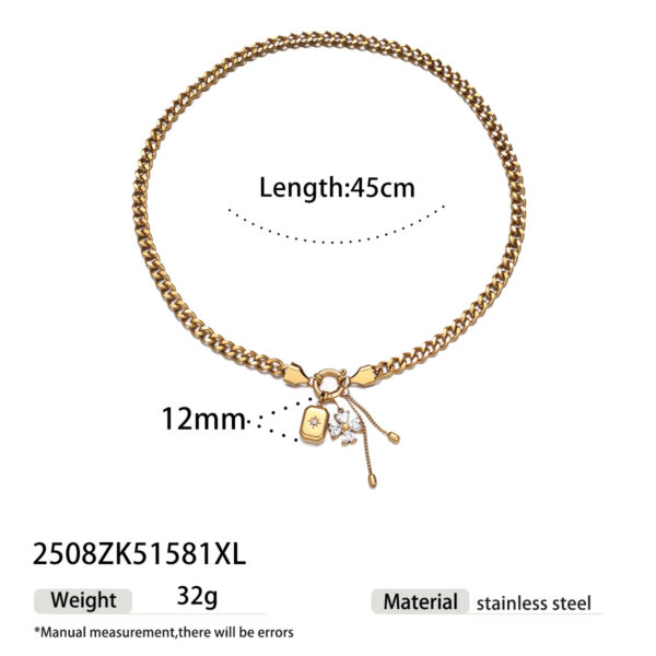 O1CN01xpsh5M1VCdahTgmGB_2218929712617-0-cib Wholesale Stainless Steel Necklace 18K Gold Necklace Titanium Steel Non-Fading Zircon Clavicle Chain