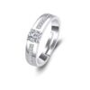 Wholesale Copper Inlaid Zircon Silver Stylish Cool Wedding Ring Couples' Rings