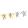 Wholesale Mixed-color zircon bow earrings for women