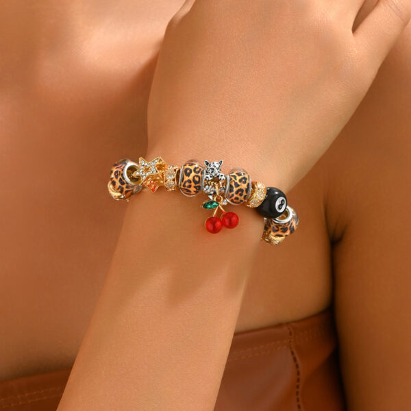 Wholesale Golden leopard Print Cross Grand Bracelet