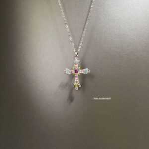 20#Petal cross necklace d970