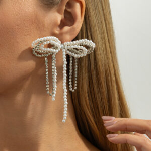 Earrings-white k 3865