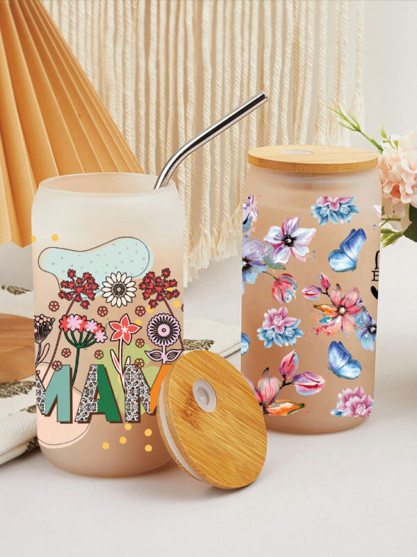 Wholesale Cartoon Family Love Mother's Day Print 16oz Cup UV DTF Wraps