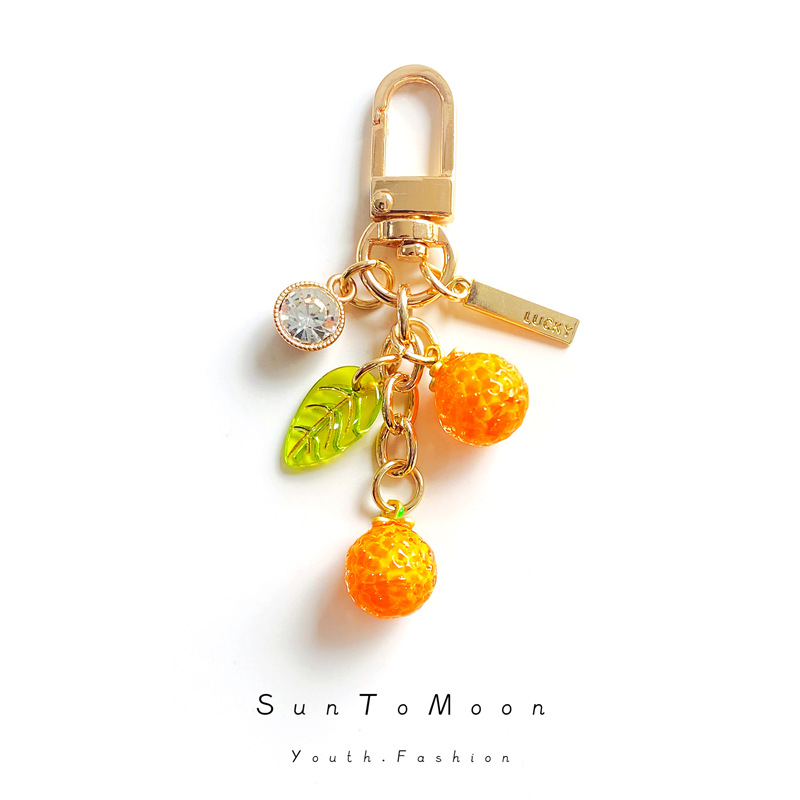 Wholesale Handmade Orange Lemon Ft Metal Keychain