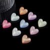Wholesale 20pcs luminous colored striped heart-shaped acrylic beads
