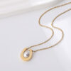 Wholesale U-shaped pearl stainless steel plated necklace