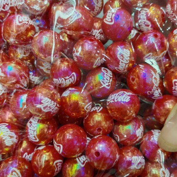 Wholesale 10pcs vertical hole plated UV color M letter circular Acrylic Beads OLY Exclusive