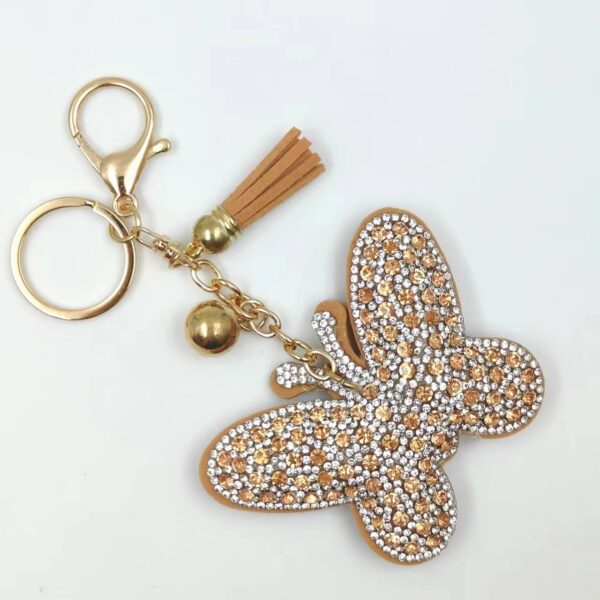 Wholesale Butterfly Creative All-match Bag Pendant Personalized Tassel Keychain Hot Diamond