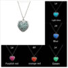 Wholesale Multi colored hollow luminous heart-shaped necklace