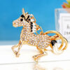 Wholesale Gold studded diamond unicorn metal keychain