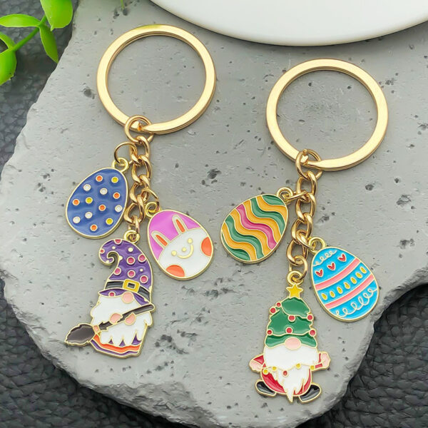 Wholesale Cute Carnival Easter Egg Sleeper Hat Dwarf Keychain