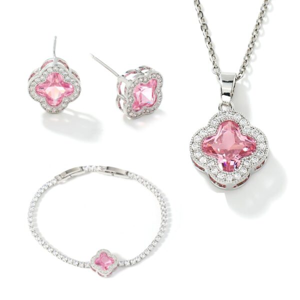 Wholesale Four leaf clover multicolored zirconium inlaid earrings