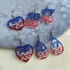Wholesale Independence Day Acrylic Heart Earrings