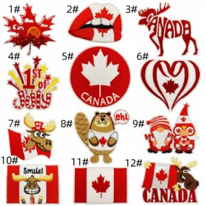 Canadian cloth patch set of 12 pieces