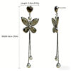 Wholesale Copper Inlaid Zircon Butterfly Pearl Tassel Earrings