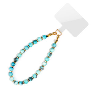 Sky blue rain flower stone phone charm