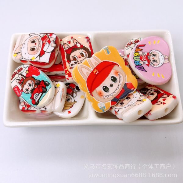 Wholesale OLY Exclusive - Printed Beads with Various Shaped Vertical Holes