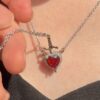 Wholesale Valentine's Day one arrow through the heart love necklace