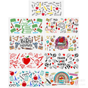 Learning Series Transparent Crystal Water Cup Waterproof Sticker suit (9 Pieces/Set)-2