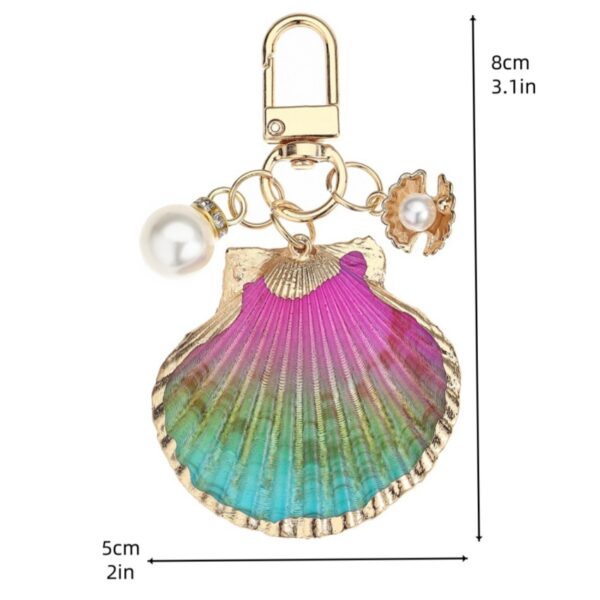 Wholesale Marine life pearl leopard shell keychain