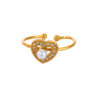 Wholesale Luxury Zircon Pearl Heart-Shaped Adjustable Opening Ring
