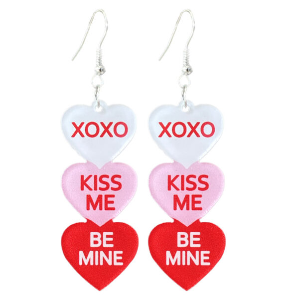 O1CN01y9ilwd1v6O6vrT0qT_2208452356123-0-cib Wholesale Valentine's Day Text Candy Multi-colored Heart Acrylic Earrings