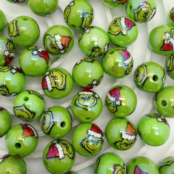 O1CN01yA8KnY1HgUmsoRHns_2216860830787-0-cib Wholesale Acrylic Printed Cartoon Round Beads Beaded Aessories Mobile Phone Key Chain Handmade DIY Loose Beads