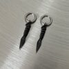 Wholesale Stainless steel retro puncture cross sword pendant earrings