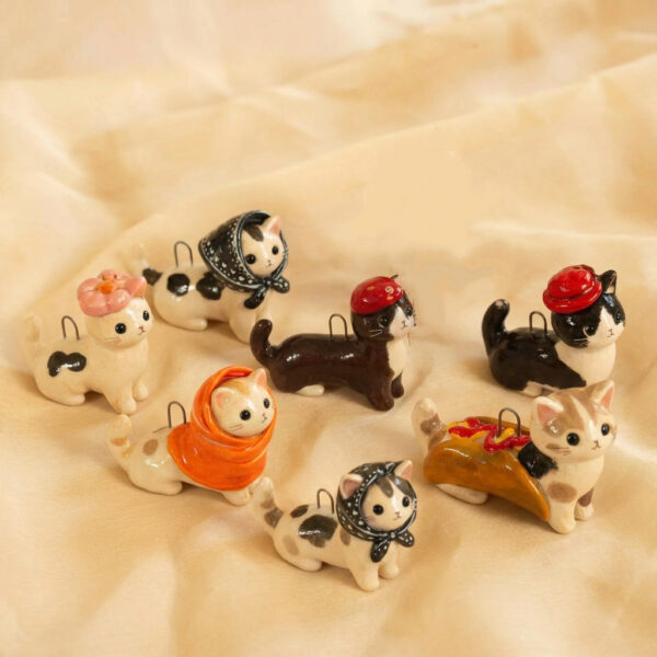 Wholesale Drip Oil Painting Cute Cat Series Pendant